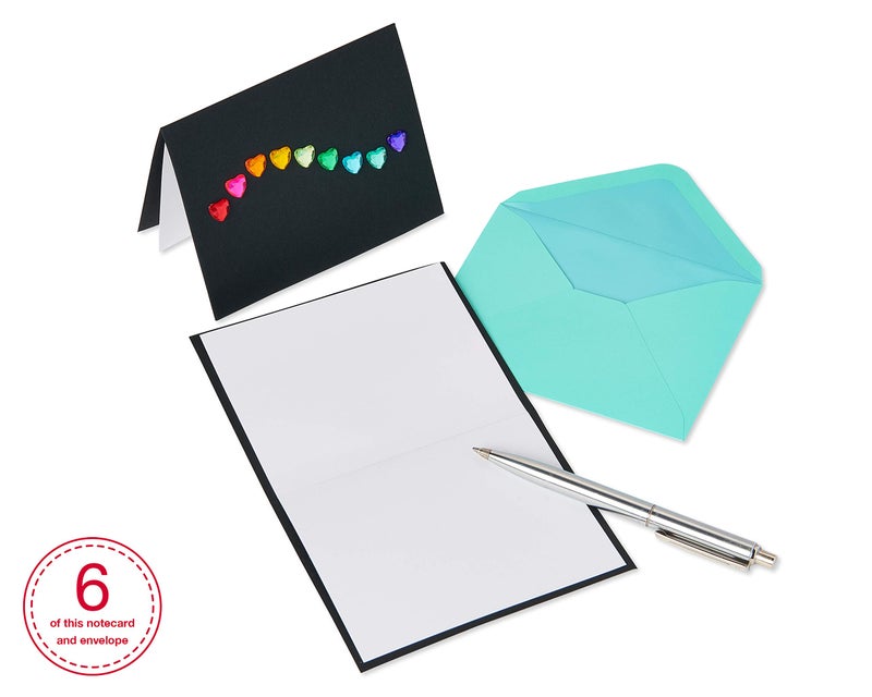 Papyrus Blank Cards with Envelopes, Rainbow Gems (6-Count) - Image 3